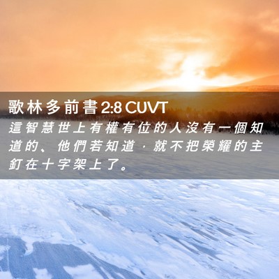 Picture 02 - 歌 林 多 前 書 2:8 CUVT - 這 智 慧 世 上 有 權 有 位 的 人 沒 - Bible Verse Picture