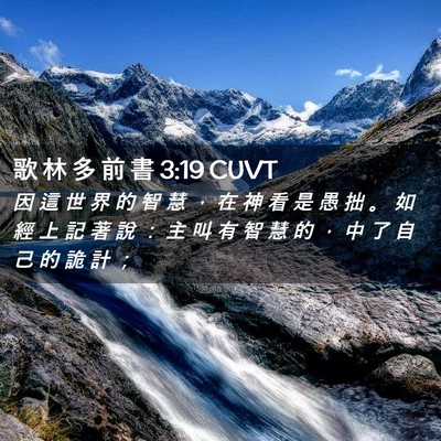 Picture 02 - 歌 林 多 前 書 3:19 CUVT - 因 這 世 界 的 智 慧 ， 在 神 看 是 - Bible Verse Picture