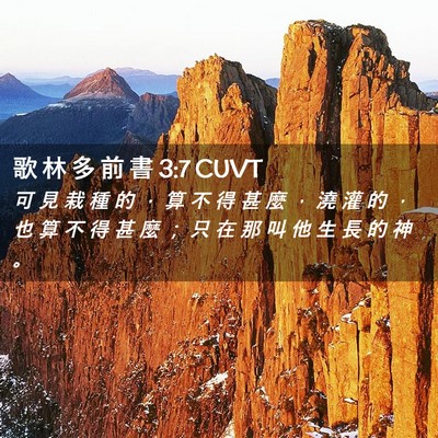 Picture 02 - 歌 林 多 前 書 3:7 CUVT - 可 見 栽 種 的 ， 算 不 得 甚 麼 ， - Bible Verse Picture