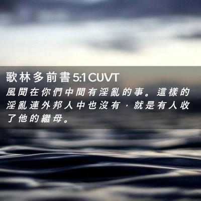 Picture 02 - 歌 林 多 前 書 5:1 CUVT - 風 聞 在 你 們 中 間 有 淫 亂 的 事 - Bible Verse Picture