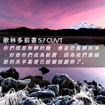 Picture 02 - 歌 林 多 前 書 5:7 CUVT - 你 們 既 是 無 酵 的 麵 ， 應 當 把 - Bible Verse Picture