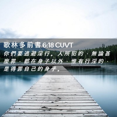 Picture 02 - 歌 林 多 前 書 6:18 CUVT - 你 們 要 逃 避 淫 行 。 人 所 犯 的 - Bible Verse Picture