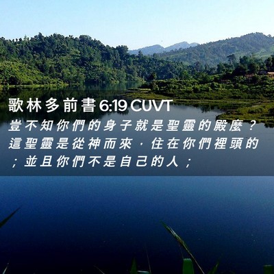 Picture 02 - 歌 林 多 前 書 6:19 CUVT - 豈 不 知 你 們 的 身 子 就 是 聖 靈 - Bible Verse Picture