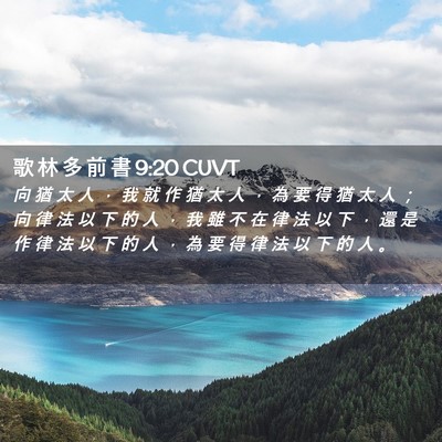 Picture 02 - 歌 林 多 前 書 9:20 CUVT - 向 猶 太 人 ， 我 就 作 猶 太 人 ， - Bible Verse Picture