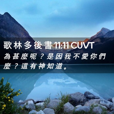 Picture 02 - 歌 林 多 後 書 11:11 CUVT - 為 甚 麼 呢 ？ 是 因 我 不 愛 你 們 - Bible Verse Picture