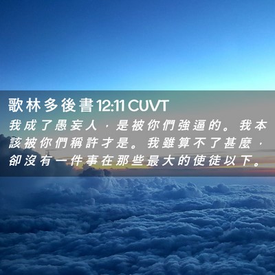 Picture 02 - 歌 林 多 後 書 12:11 CUVT - 我 成 了 愚 妄 人 ， 是 被 你 們 強 - Bible Verse Picture