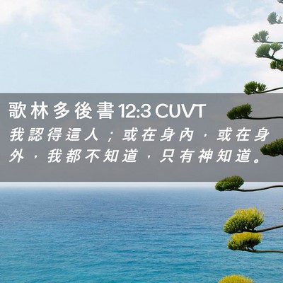 Picture 02 - 歌 林 多 後 書 12:3 CUVT - 我 認 得 這 人 ; 或 在 身 內 , 或 - Bible Verse Picture