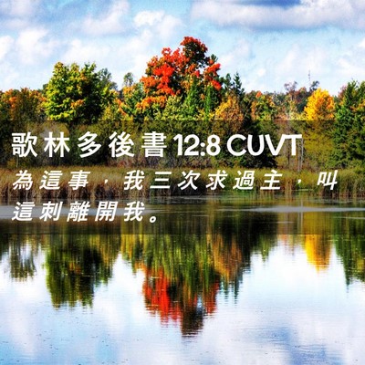 Picture 02 - 歌 林 多 後 書 12:8 CUVT - 為 這 事 ， 我 三 次 求 過 主 ， 叫 - Bible Verse Picture