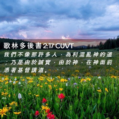 Picture 02 - 歌 林 多 後 書 2:17 CUVT - 我 們 不 像 那 許 多 人 ， 為 利 混 - Bible Verse Picture