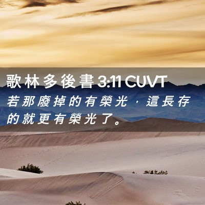 Picture 02 - 歌 林 多 後 書 3:11 CUVT - 若 那 廢 掉 的 有 榮 光 ， 這 長 存 - Bible Verse Picture