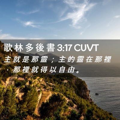 Picture 02 - 歌 林 多 後 書 3:17 CUVT - 主 就 是 那 靈 ； 主 的 靈 在 那 裡 - Bible Verse Picture