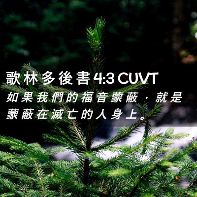 Picture 02 - 歌 林 多 後 書 4:3 CUVT - 如 果 我 們 的 福 音 蒙 蔽 ， 就 是 - Bible Verse Picture