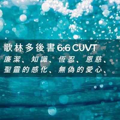 Picture 02 - 歌 林 多 後 書 6:6 CUVT - 廉 潔 、 知 識 、 恆 忍 、 恩 慈 、 - Bible Verse Picture
