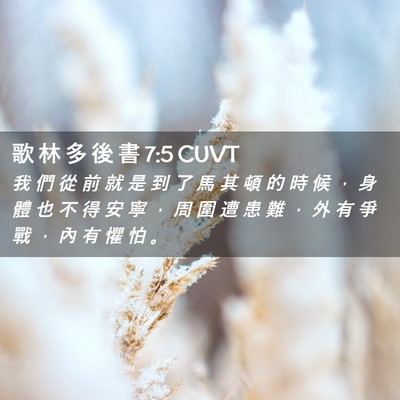 Picture 02 - 歌 林 多 後 書 7:5 CUVT - 我 們 從 前 就 是 到 了 馬 其 頓 的 - Bible Verse Picture