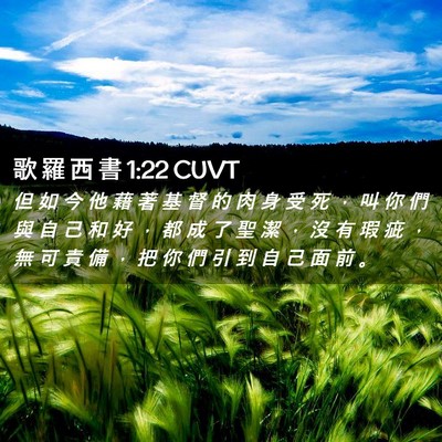 Picture 02 - 歌 羅 西 書 1:22 CUVT - 但 如 今 他 藉 著 基 督 的 肉 身 受 - Bible Verse Picture