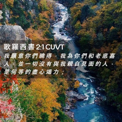 Picture 02 - 歌 羅 西 書 2:1 CUVT - 我 願 意 你 們 曉 得 ， 我 為 你 們 - Bible Verse Picture