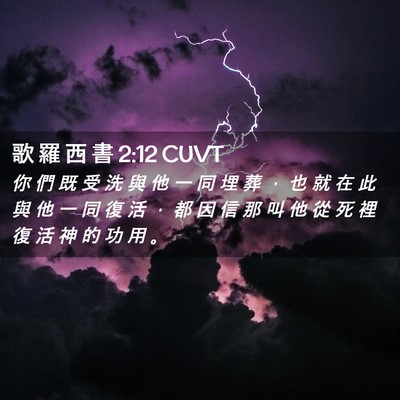 Picture 02 - 歌 羅 西 書 2:12 CUVT - 你 們 既 受 洗 與 他 一 同 埋 葬 ， - Bible Verse Picture