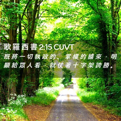 Picture 02 - 歌 羅 西 書 2:15 CUVT - 既 將 一 切 執 政 的 、 掌 權 的 擄 - Bible Verse Picture