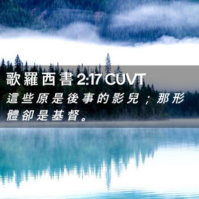 Picture 02 - 歌 羅 西 書 2:17 CUVT - 這 些 原 是 後 事 的 影 兒 ； 那 形 - Bible Verse Picture