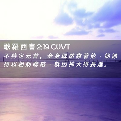 Picture 02 - 歌 羅 西 書 2:19 CUVT - 不 持 定 元 首 。 全 身 既 然 靠 著 - Bible Verse Picture