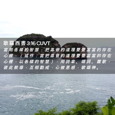 Picture 02 - 歌 羅 西 書 3:16 CUVT - 當 用 各 樣 的 智 慧 ， 把 基 督 的 - Bible Verse Picture