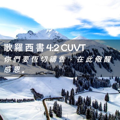 Picture 02 - 歌 羅 西 書 4:2 CUVT - 你 們 要 恆 切 禱 告 ， 在 此 儆 醒 - Bible Verse Picture