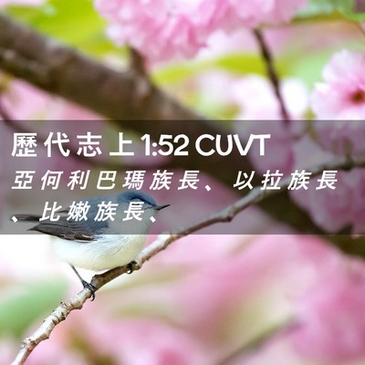 Picture 02 - 歷 代 志 上 1:52 CUVT - 亞 何 利 巴 瑪 族 長 、 以 拉 族 長 - Bible Verse Picture