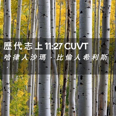 Picture 02 - 歷 代 志 上 11:27 CUVT - 哈 律 人 沙 瑪 ， 比 倫 人 希 利 斯 - Bible Verse Picture