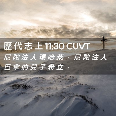 Picture 02 - 歷 代 志 上 11:30 CUVT - 尼 陀 法 人 瑪 哈 萊 ， 尼 陀 法 人 - Bible Verse Picture