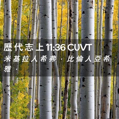 Picture 02 - 歷 代 志 上 11:36 CUVT - 米 基 拉 人 希 弗 ， 比 倫 人 亞 希 - Bible Verse Picture