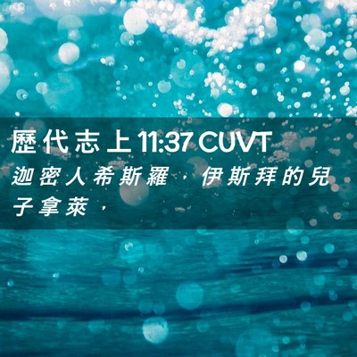 Picture 02 - 歷 代 志 上 11:37 CUVT - 迦 密 人 希 斯 羅 ， 伊 斯 拜 的 兒 - Bible Verse Picture