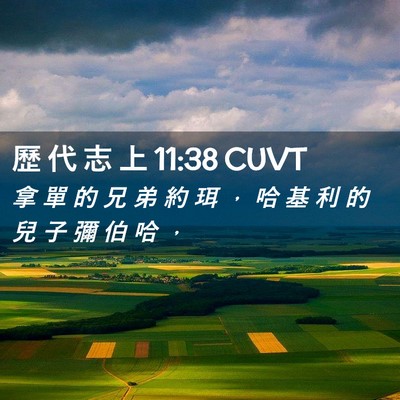 Picture 02 - 歷 代 志 上 11:38 CUVT - 拿 單 的 兄 弟 約 珥 ， 哈 基 利 的 - Bible Verse Picture