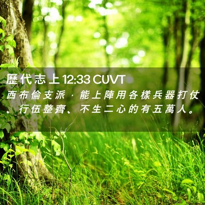 Picture 02 - 歷 代 志 上 12:33 CUVT - 西 布 倫 支 派 ， 能 上 陣 用 各 樣 - Bible Verse Picture