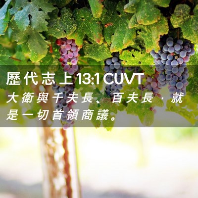 Picture 02 - 歷 代 志 上 13:1 CUVT - 大 衛 與 千 夫 長 、 百 夫 長 ， 就 - Bible Verse Picture