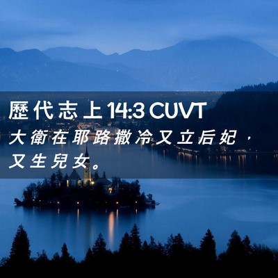 Picture 02 - 歷 代 志 上 14:3 CUVT - 大 衛 在 耶 路 撒 冷 又 立 后 妃 ， - Bible Verse Picture