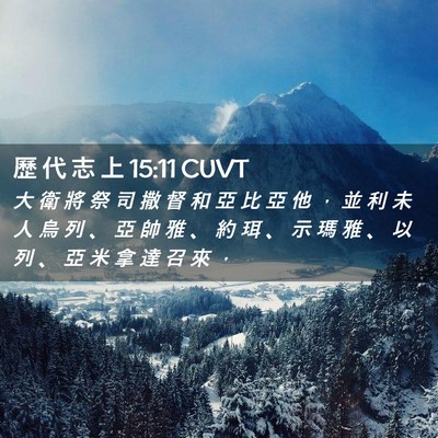 Picture 02 - 歷 代 志 上 15:11 CUVT - 大 衛 將 祭 司 撒 督 和 亞 比 亞 他 - Bible Verse Picture