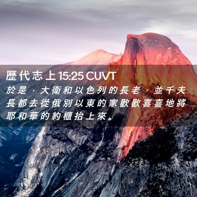 Picture 02 - 歷 代 志 上 15:25 CUVT - 於 是 ， 大 衛 和 以 色 列 的 長 老 - Bible Verse Picture