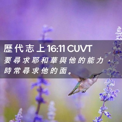 Picture 02 - 歷 代 志 上 16:11 CUVT - 要 尋 求 耶 和 華 與 他 的 能 力 ， - Bible Verse Picture