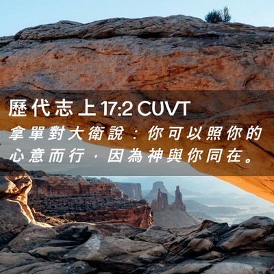 Picture 02 - 歷 代 志 上 17:2 CUVT - 拿 單 對 大 衛 說 ： 你 可 以 照 你 - Bible Verse Picture