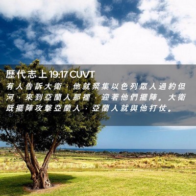 Picture 02 - 歷 代 志 上 19:17 CUVT - 有 人 告 訴 大 衛 ， 他 就 聚 集 以 - Bible Verse Picture