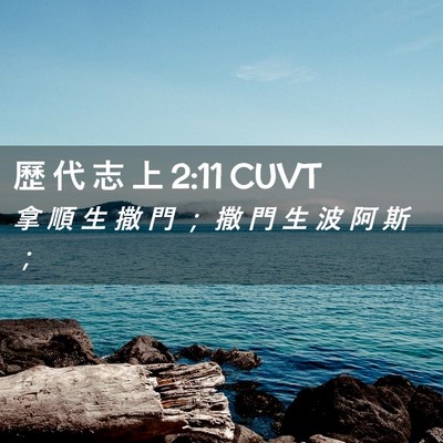 Picture 02 - 歷 代 志 上 2:11 CUVT - 拿 順 生 撒 門 ； 撒 門 生 波 阿 斯 - Bible Verse Picture