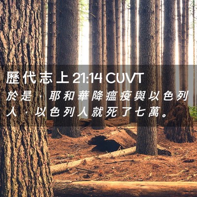 Picture 02 - 歷 代 志 上 21:14 CUVT - 於 是 ， 耶 和 華 降 瘟 疫 與 以 色 - Bible Verse Picture
