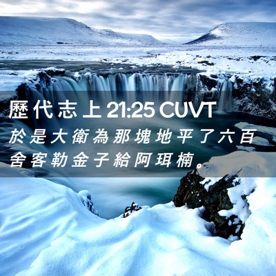 Picture 02 - 歷 代 志 上 21:25 CUVT - 於 是 大 衛 為 那 塊 地 平 了 六 百 - Bible Verse Picture