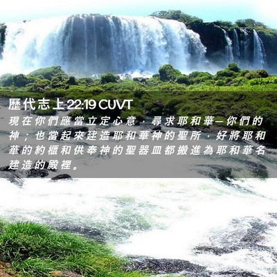 Picture 02 - 歷 代 志 上 22:19 CUVT - 現 在 你 們 應 當 立 定 心 意 ， 尋 - Bible Verse Picture