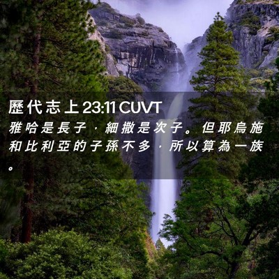 Picture 02 - 歷 代 志 上 23:11 CUVT - 雅 哈 是 長 子 ， 細 撒 是 次 子 。 - Bible Verse Picture