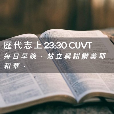 Picture 02 - 歷 代 志 上 23:30 CUVT - 每 日 早 晚 ， 站 立 稱 謝 讚 美 耶 - Bible Verse Picture