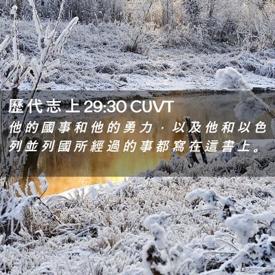 Picture 02 - 歷 代 志 上 29:30 CUVT - 他 的 國 事 和 他 的 勇 力 ， 以 及 - Bible Verse Picture