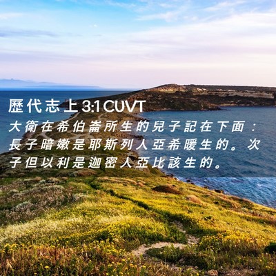 Picture 02 - 歷 代 志 上 3:1 CUVT - 大 衛 在 希 伯 崙 所 生 的 兒 子 記 - Bible Verse Picture
