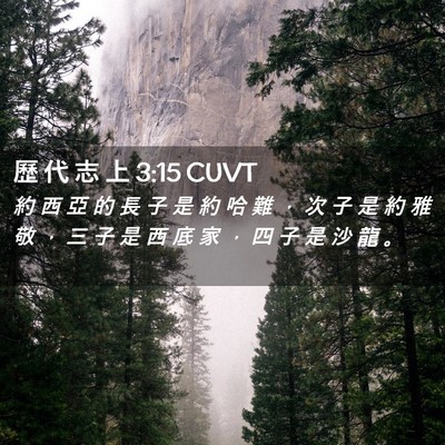 Picture 02 - 歷 代 志 上 3:15 CUVT - 約 西 亞 的 長 子 是 約 哈 難 ， 次 - Bible Verse Picture
