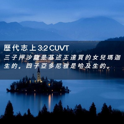 Picture 02 - 歷 代 志 上 3:2 CUVT - 三 子 押 沙 龍 是 基 述 王 達 買 的 - Bible Verse Picture